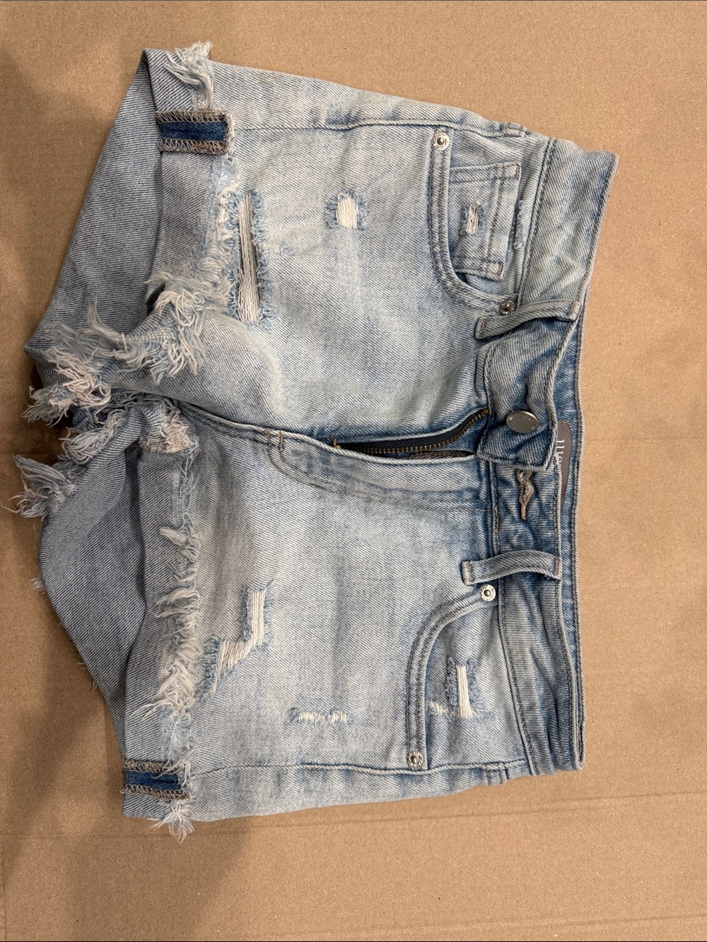 Just USA Light Blue Denim Shorts with Faded Wash